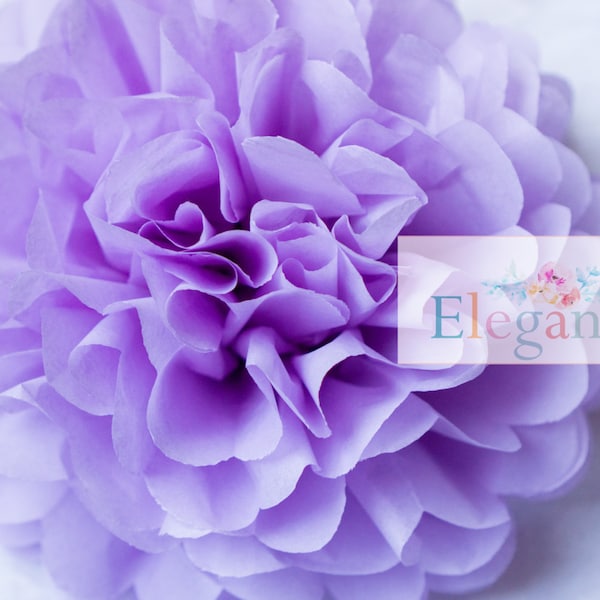 LILAC/ single pompom/ tissue paper pom pom