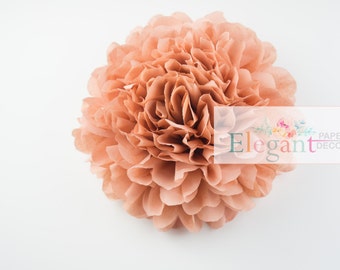 Terracotta/ 1 tissue paper Pompoms/single pompom/nursery room decoration/ baby shower/wedding/engagement/bridal shower/DIY/centerpiece