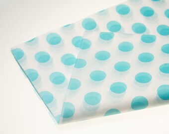 Tissue Papier l Türkis Polka Dots Papier l Geschenk wickeln l DIY