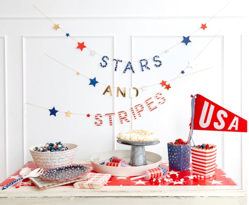 Stars and Stripes Banner/ July 4th Banner/ Memorial Day Banner/ USA holiday image 2