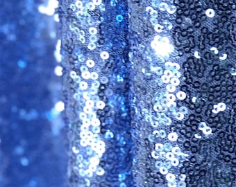Periwinkle Blue Sequin Fabric, Sequins Fabric for Dress, Something Blue Full Sequin on Mesh Fabric by the yard