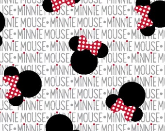 Disney Minnie Mouse Cotton Fabric, Minnie Mouse100% Cotton Fabric by the Yard