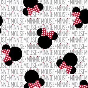 Disney Minnie Mouse Cotton Fabric, Minnie Mouse100% Cotton Fabric by the Yard