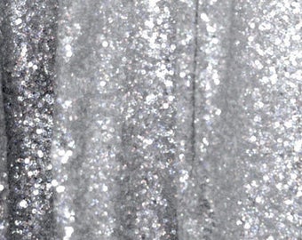 Silber Pailletten-Stoff, 3 mm Vollpailletten auf Mesh-Gewebe