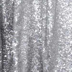 Silver Sequins Fabric Full Sequins Silver Fabric Silver 