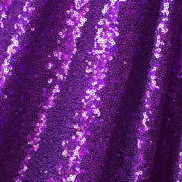 Purple Sequin Fabric, Glitz Full Sequins Fabric for Dress, Purple, Mauve Full Sequin Fabric, Purple Sequin Fabric for Mickey Ear by the Yard