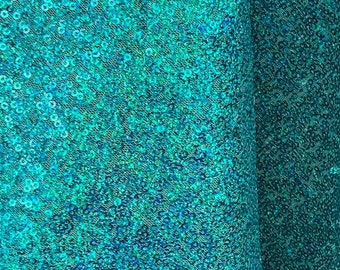 Turquoise Sequin Fabric Seafoam Green Sequins Fabric for - Etsy