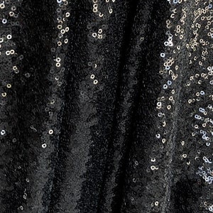 Black Sequin Fabric, Black Glitter Fabric by Yard, Black 2 Way Stretch  Sequin on Mesh for Gowns, Party Dress, Backdrop Photos, Decorations 