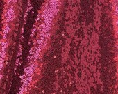Burgundy Sequin Fabric, Dark Red Glitters Sequins Fabric for Dress, Burgundy Full Sequin on Mesh Fabric, Burgundy Red Sequins by the Yard
