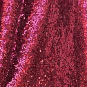 Burgundy Sequin Fabric, Dark Red Glitters Sequins Fabric for Dress ...