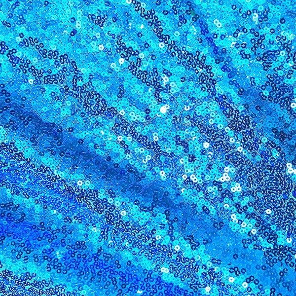 Aqua Blue Sequins Fabric, Glitters Fabric Linear Sequins, Mesh Sequin Fabric, Aqua Blue Sequins Fabric, Something Blue for Party