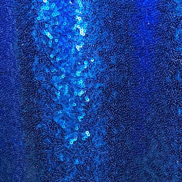 Royal Blue Sequins Fabric, Glitz Full Sequins Fabric for Dress, Something Blue, Blue Sequin, Cobalt Blue Sequin Fabric on Mesh by the Yard