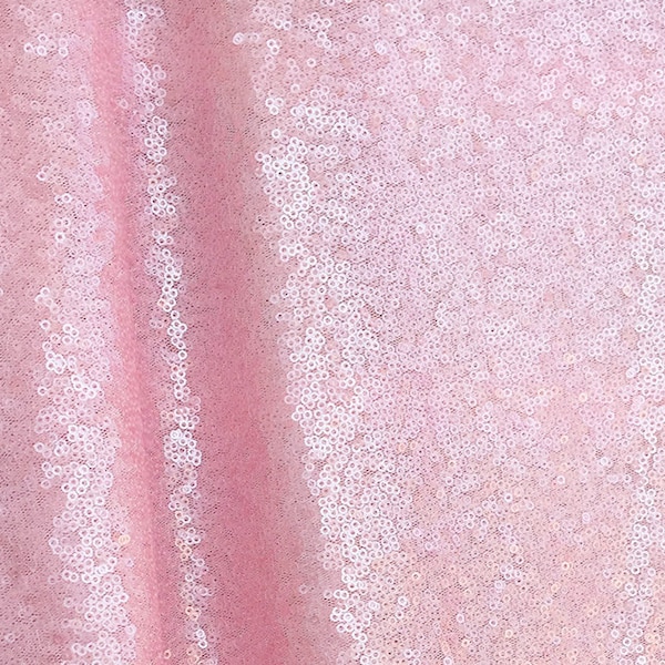 Baby Pink Sequin Fabric, Millennial Pink Glitz Sequins Fabric for Dress, Baby Pink Full Sequin on Mesh Fabric, Pearl Pink Sequins Fabric