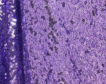 Lavender Sequin Fabric, Sequins Fabric for Dress, Full Sequin on Mesh Fabric by the Yard