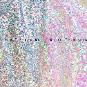 White Iridescent Sequins Fabric, Glitters Full Sequins Fabric for Dress, Full Sequins on Mesh Fabric, White Iridescent Sequins Fabric image 3