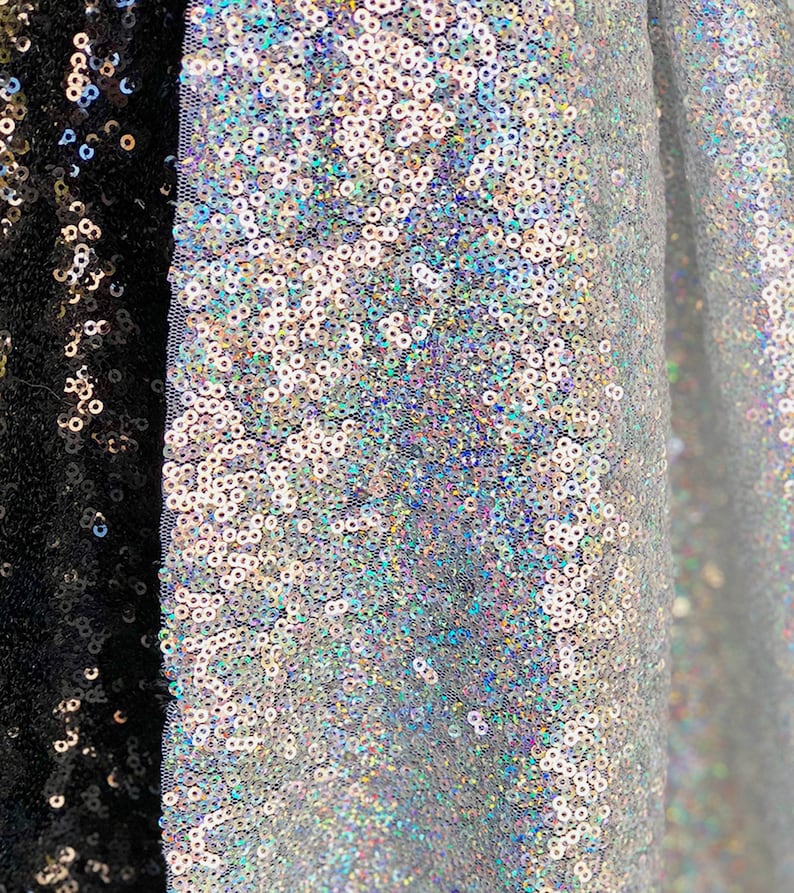 Silver Iridescent Sequins Fabric Glitz Sequins Fabric for Etsy