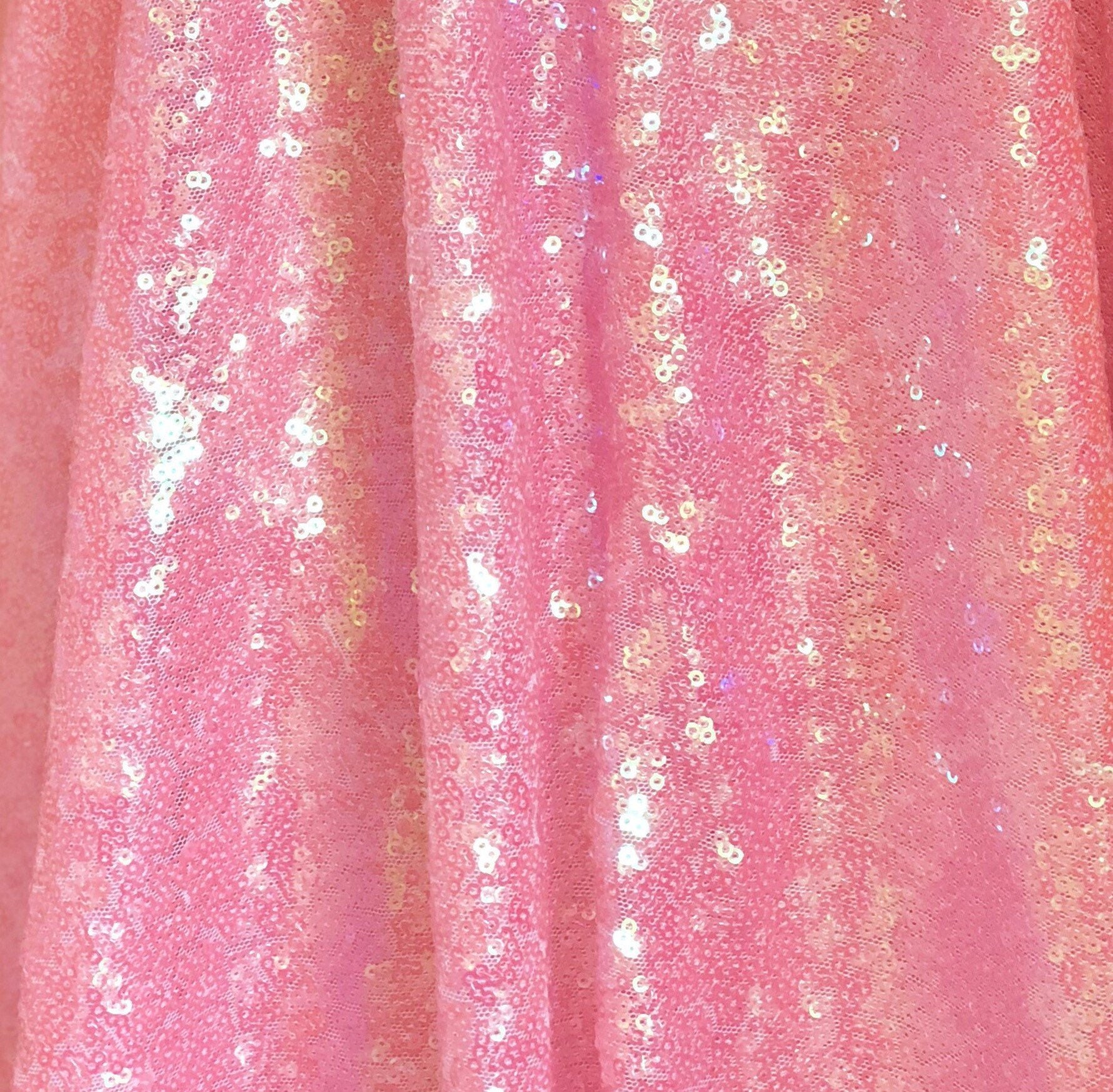 Baby Pink iridescent Sequin Fabric Millennial Pink iridescent | Etsy