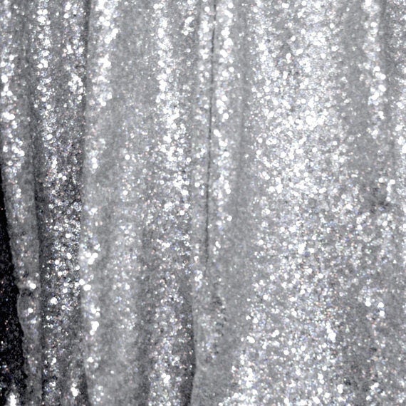 Silver Sequins Fabric, Full Sequins Silver Fabric, Silver Sequin on Mesh  Fabric, Silver Sequins Fabric by the Yard