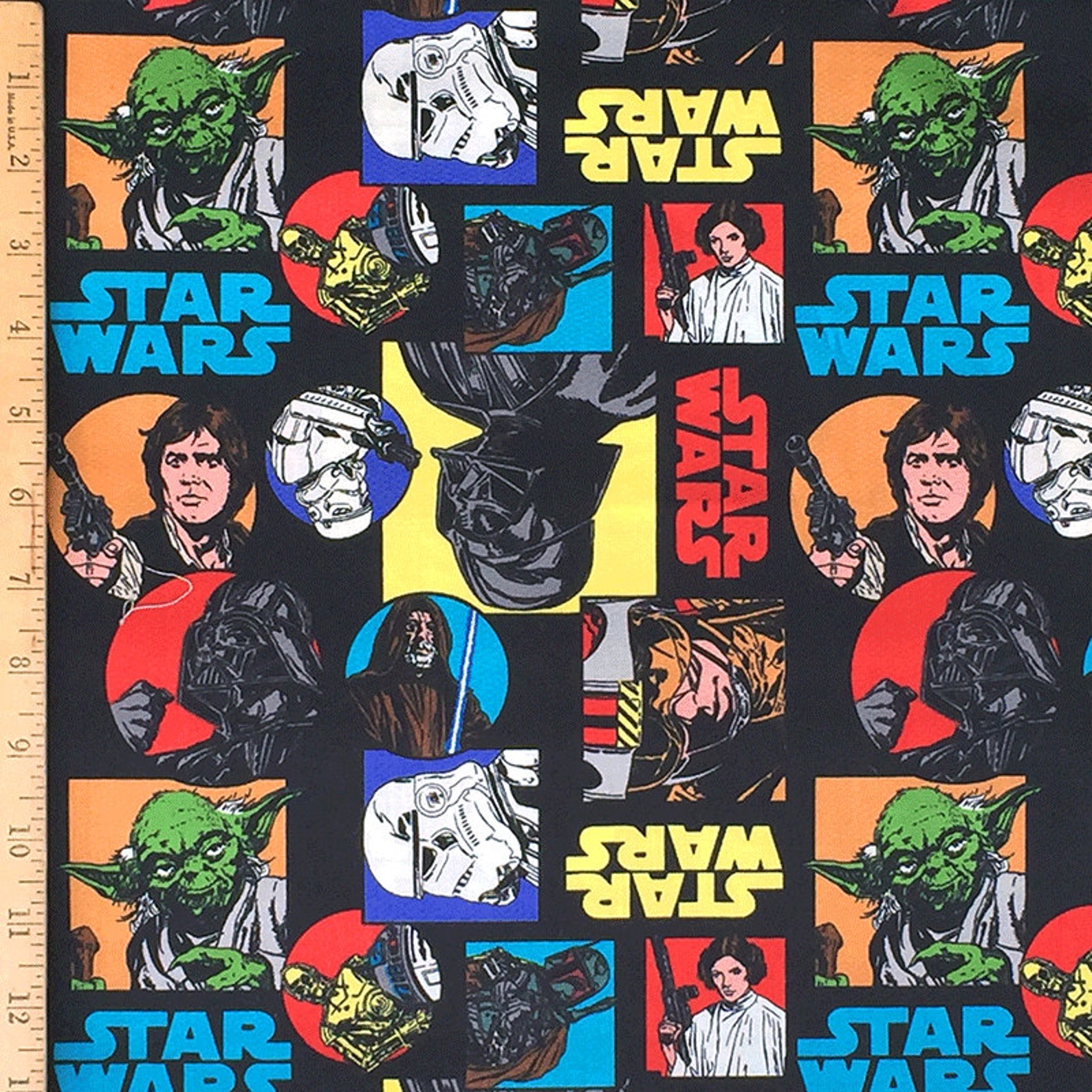 Star Wars Characters Cotton Fabric Star Wars VII Fabric 100 Etsy