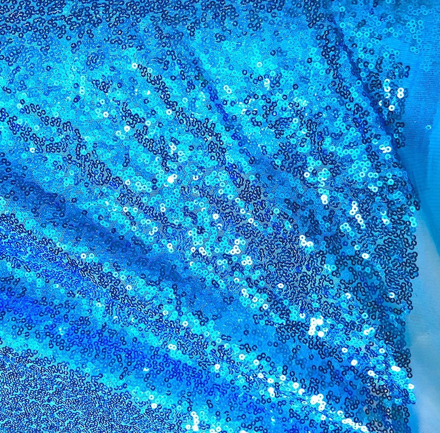 Aqua Blue Sequins Fabric Glitters Fabric Linear Sequins Mesh - Etsy