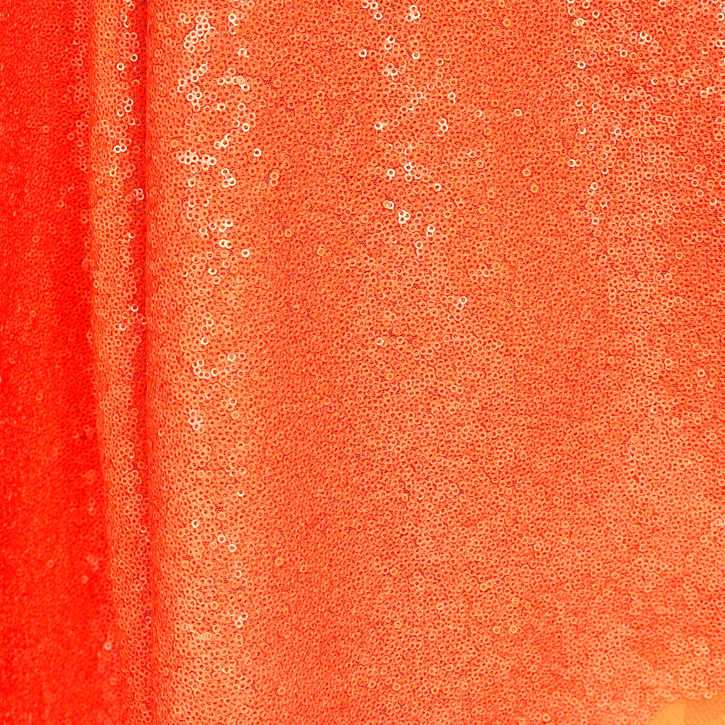Orange Mini Disk Sequin on Mesh Fabric Orange Sequins Fabric Etsy