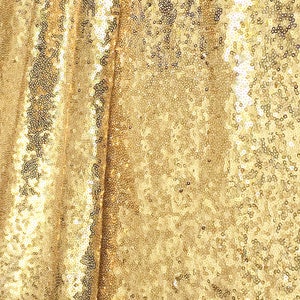 Light Gold Sequin Fabric, Glitters Full Sequins, Light Gold Sequin on Mesh Fabric, Party Dress, Table Deco Sequins Fabric Sold by Yard