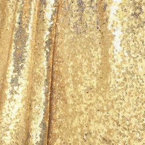 Light Gold Sequin Fabric, Glitters Full Sequins, Light Gold Sequin on Mesh Fabric, Party Dress, Table Deco Sequins Fabric Sold by Yard