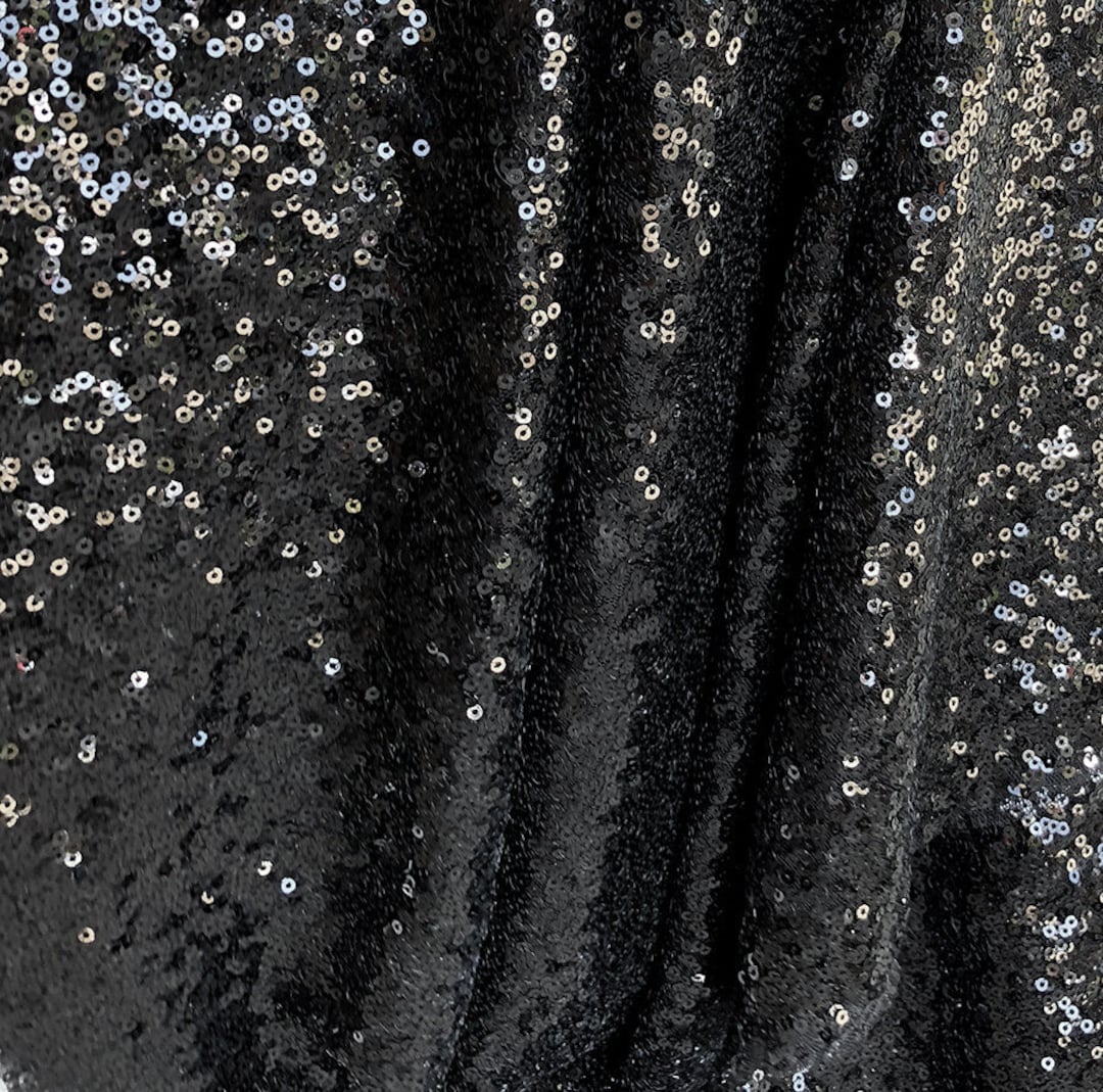 Black Sequin Fabric Black Full Sequin Fabric Glitz Full Sequins on Black Mesh Sequin Tablecloth Decor Black Sequins Fabric by the Yard Etsy UK