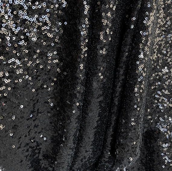 Black Sequin Fabric, Black Full Sequin Fabric, Glitz Full Sequins