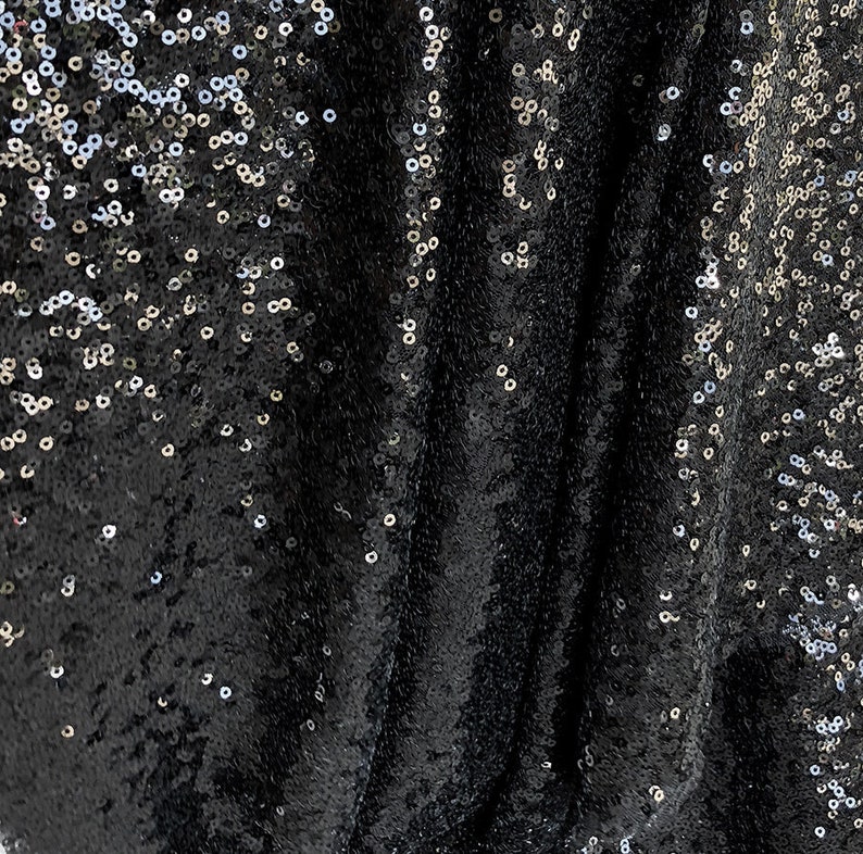 Black Sequin Fabric Black Full Sequin Fabric Glitz Full Etsy