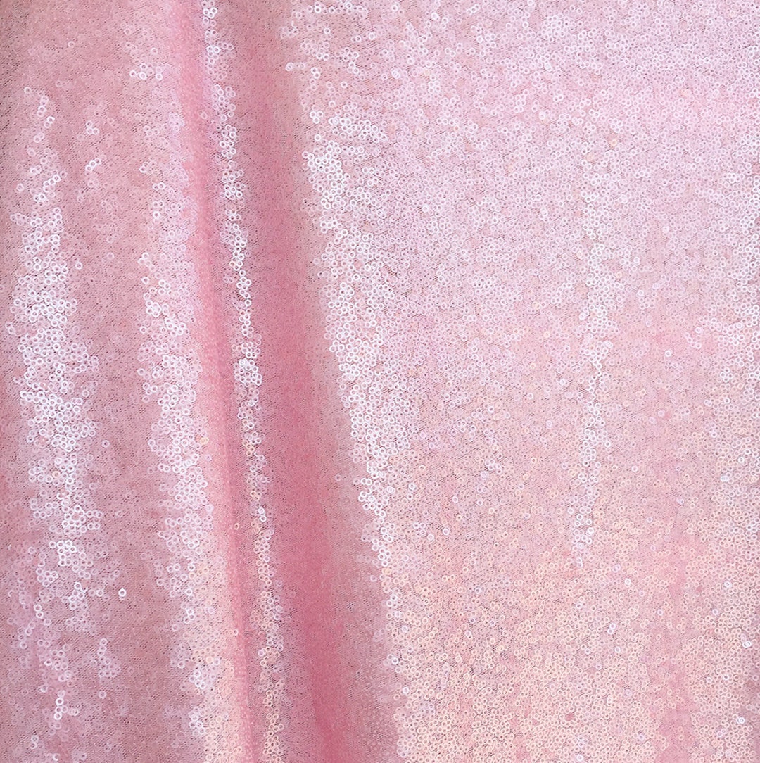 Baby Pink Sequin Fabric, Millennial Pink Glitz Sequins Fabric for Dress
