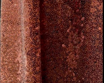 Bronze Pailletten Stoff, Kupferne Pailletten, Bronze Pailletten auf Mesh Stoff, Partykleid, Tischdeko Paillettenstoff