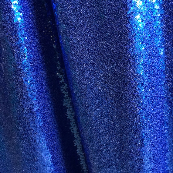 Royal Blue Knit Sequin Fabric, Sequins Fabric for Dress, Full Sequin on  Mesh Fabric, Royal Blue Sequins Fabric by the Yard 