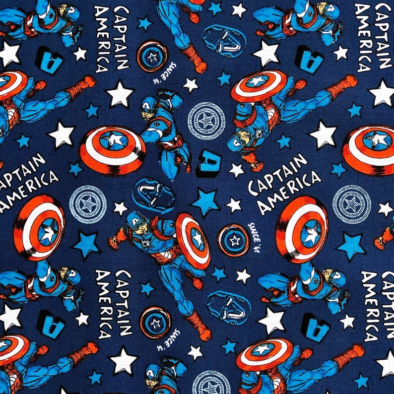 Marvel Avengers Fabric Captain America Cotton Fabric 100 Etsy