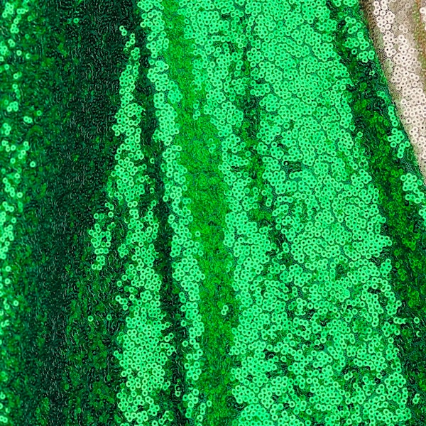 Green Sequins Fabric, Christmas Green Full Sequins Fabric,Green Sequins Fabric for Dress, Full Sequins on Mesh Fabric by the yard