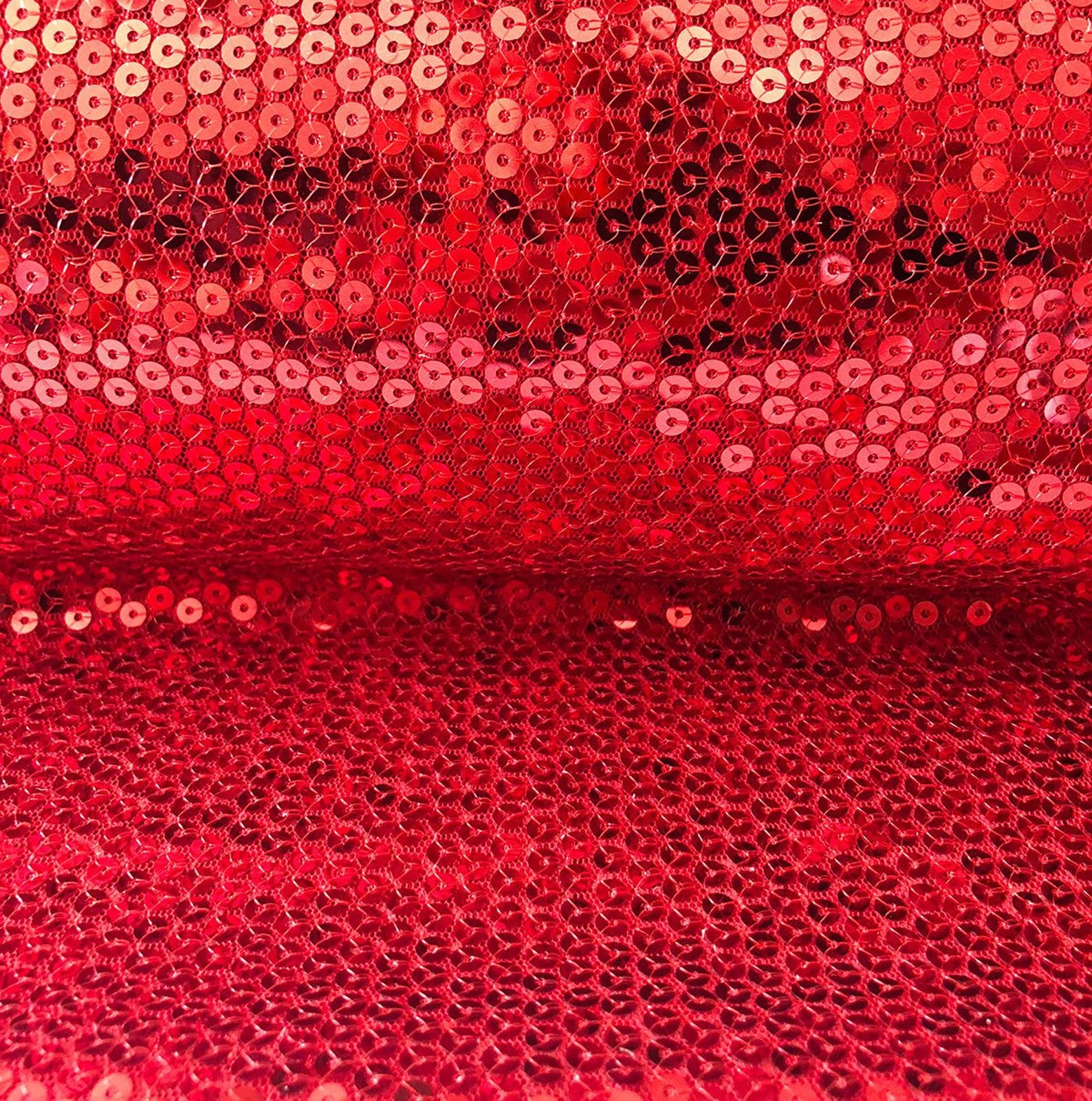Red Sequin Fabric 5mm Full Sequins on Mesh Fabric Red Etsy