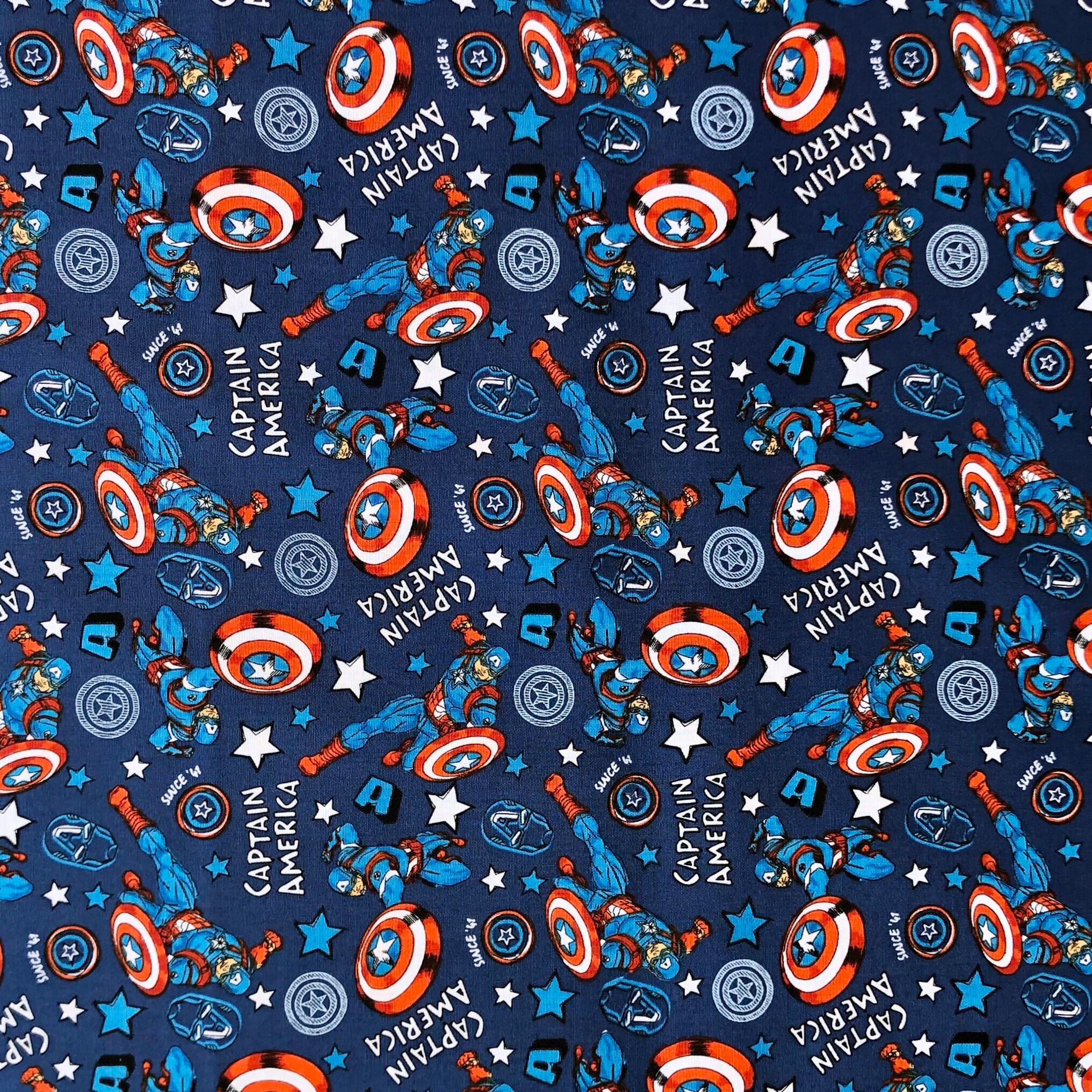 Marvel Avengers Fabric Captain America Cotton Fabric 100 Etsy UK