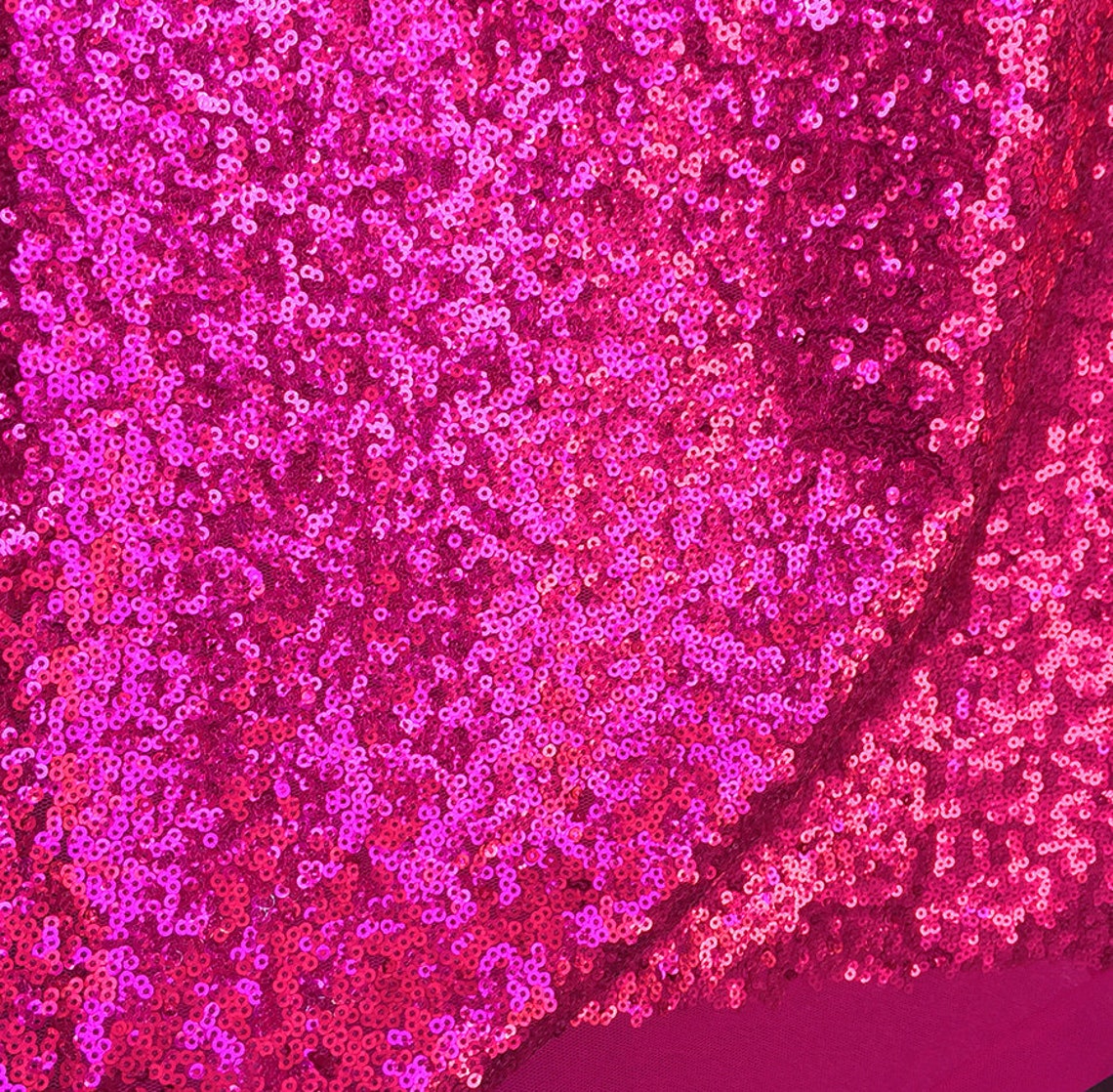 Fuchsia Sequin Fabric Glitz Full Sequins Fabric for Dress Etsy