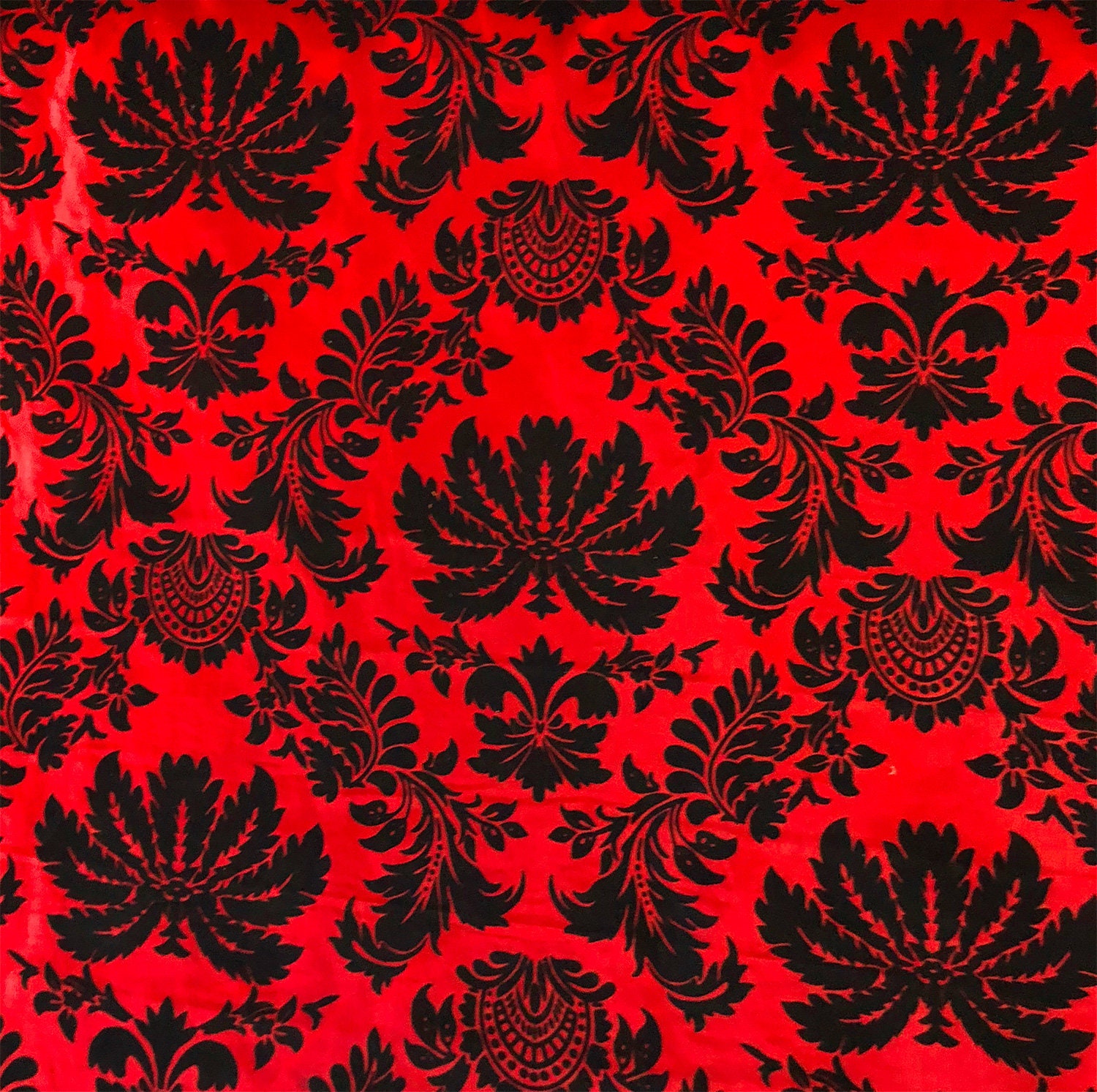 Red And Black Damask Fabric