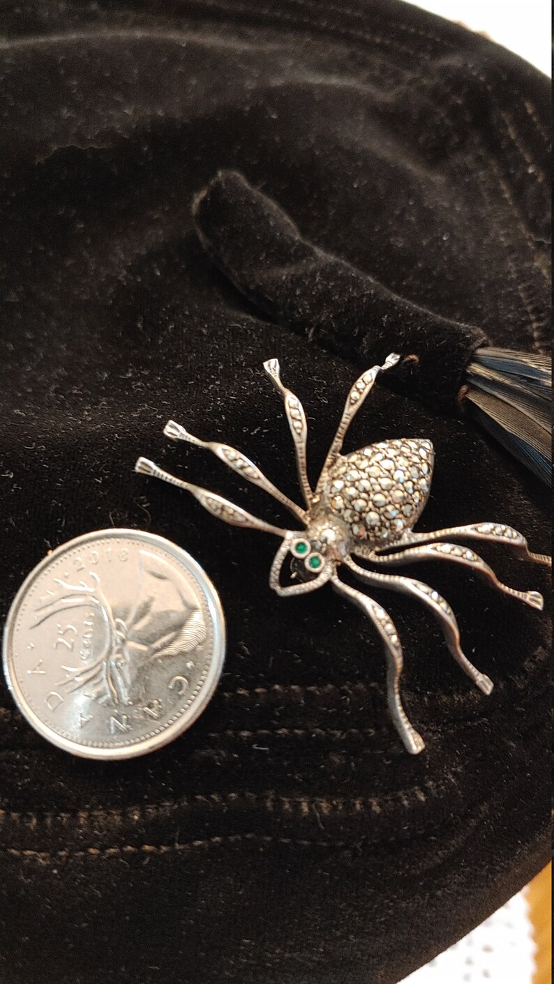 Details about Sterling Silver Marcasite Spider Arachnid Eight-Legged Pin Brooch Details about Sterling Silver Marcasite Spider Arachnid Eight-Legged Pin Brooch