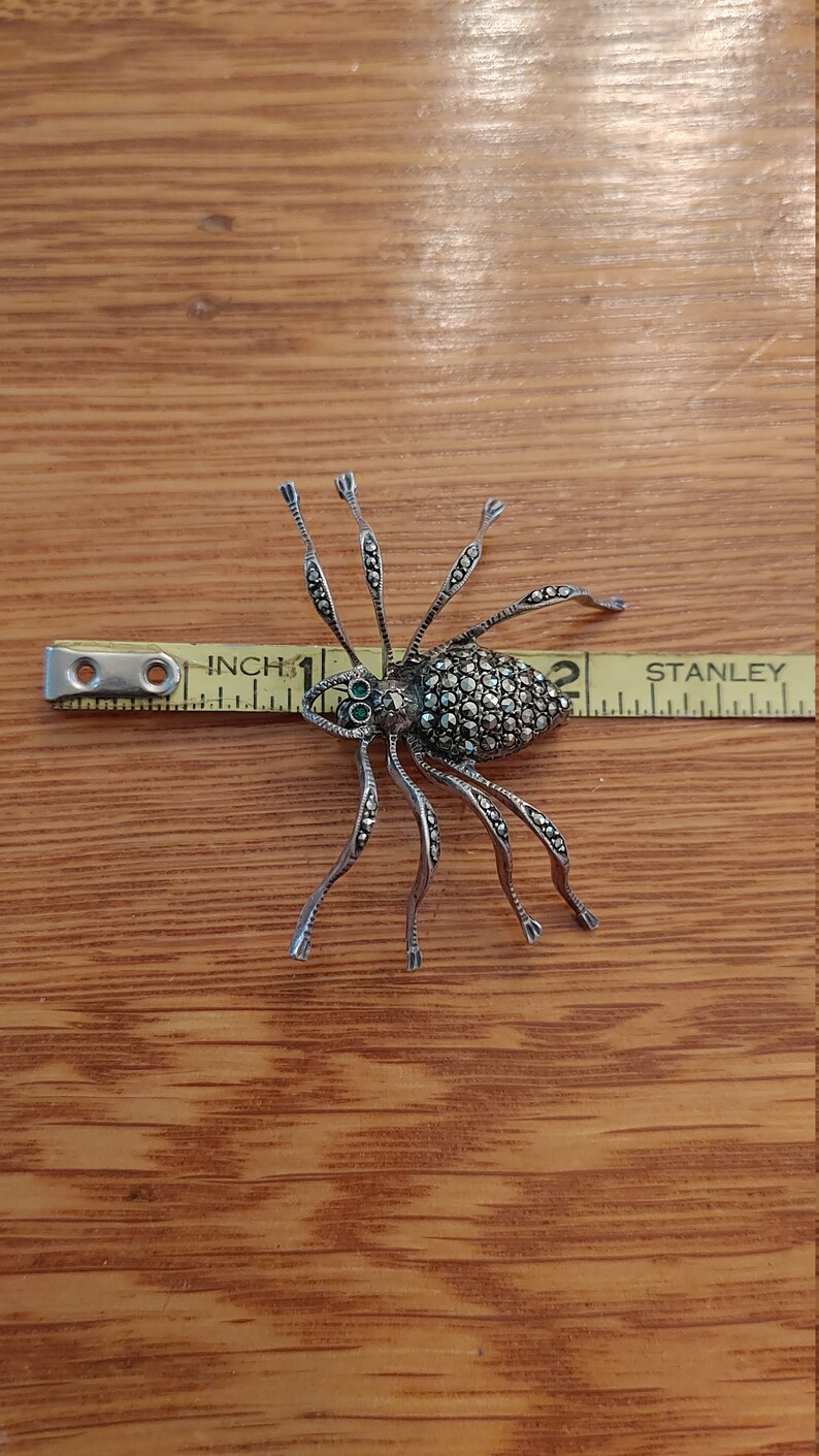 Details about Sterling Silver Marcasite Spider Arachnid Eight-Legged Pin Brooch Details about Sterling Silver Marcasite Spider Arachnid Eight-Legged Pin Brooch