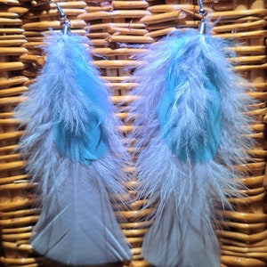 Blue Feather Earrings | Authentically Handcrafted | Real Feather Earrings | Boho Jewelry | Feather Jewelry | Real Feather Earrings
