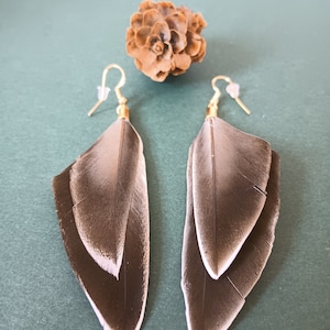 Feather Earrings | Hypoallergenic | Duck Wing Quill | Real Feather Earrings | Boho Feather Jewelry | Natural Jewelry | Unique Earrings