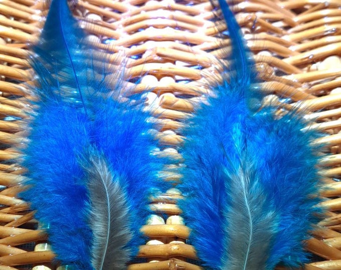 Blue Feather Earrings | Authentically Handcrafted | Feather Earrings | Real Feather Earrings | Natural Feather Earrings