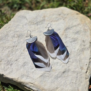 Mallard Feather Earrings | Feather Earrings | Authentically Handcrafted | Feather Jewelry | Blue Feather Earrings | Real Feather Earrings