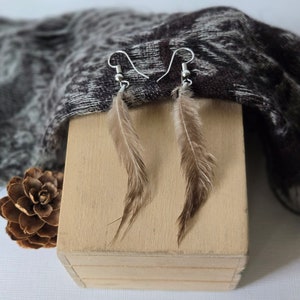 Small Feather Earrings | Unique Feather Earrings | Natural Feather Jewelry | Boho Jewelry | Real Feather Earrings
