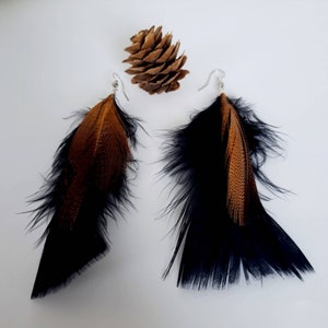 Long Feather Earrings | Real Feather Earrings | Unique Jewelry | Authentically Handcrafted | Feather Jewelry