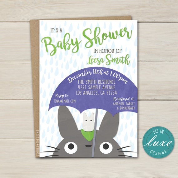 totoro baby shower invitations