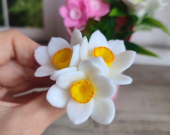 Branch of tree Narcissus Silicone Mold Trio Daffodil Soap Candle Mold Simple Mold for Beginner soap maker Triple Jonquil Flowers