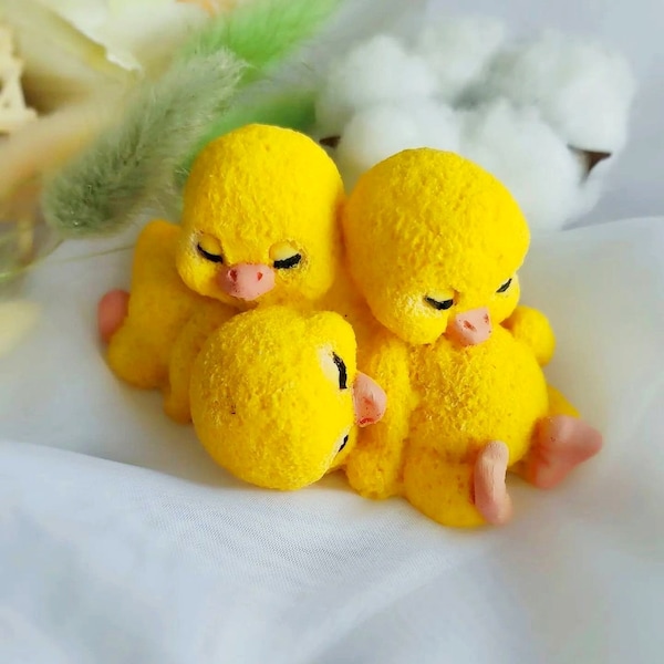 Trio Ducks Silicone mold Ducklin Soap Candle mold